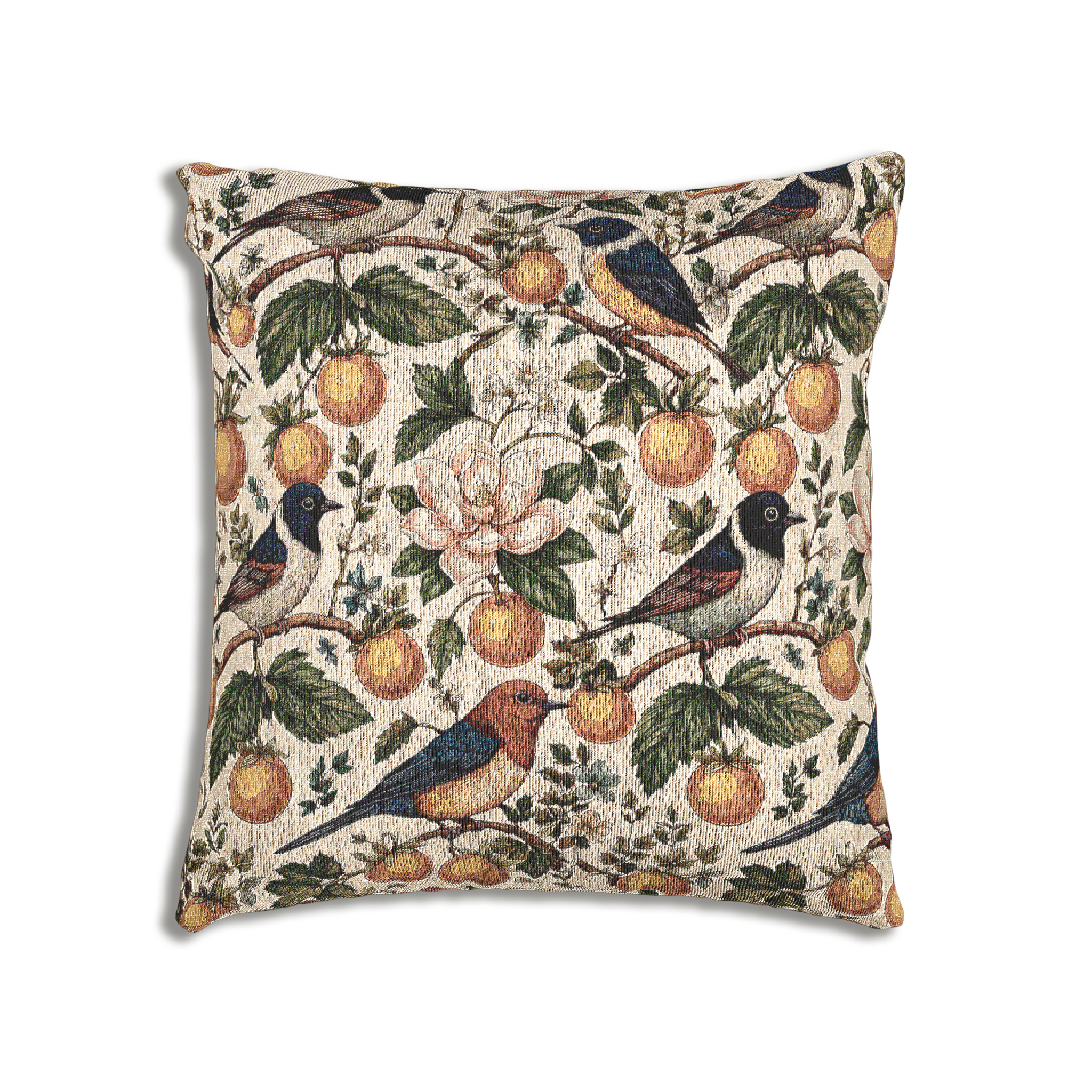 Garden Songbird | Citrus Bloom Woven Pillow Printify