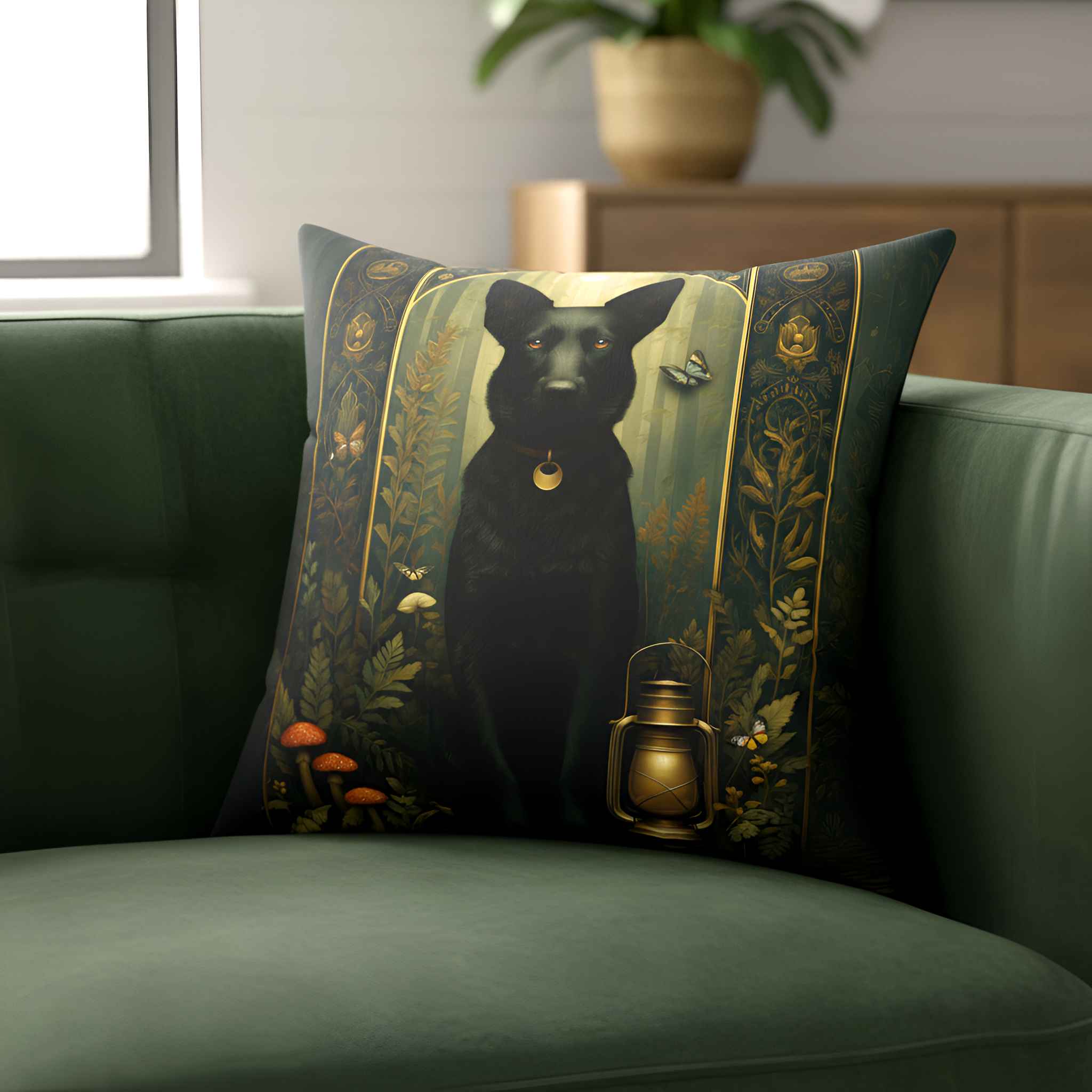 The Guardian Shepherd Pillow | The Forest Garden Collection German Shepherd Cushion