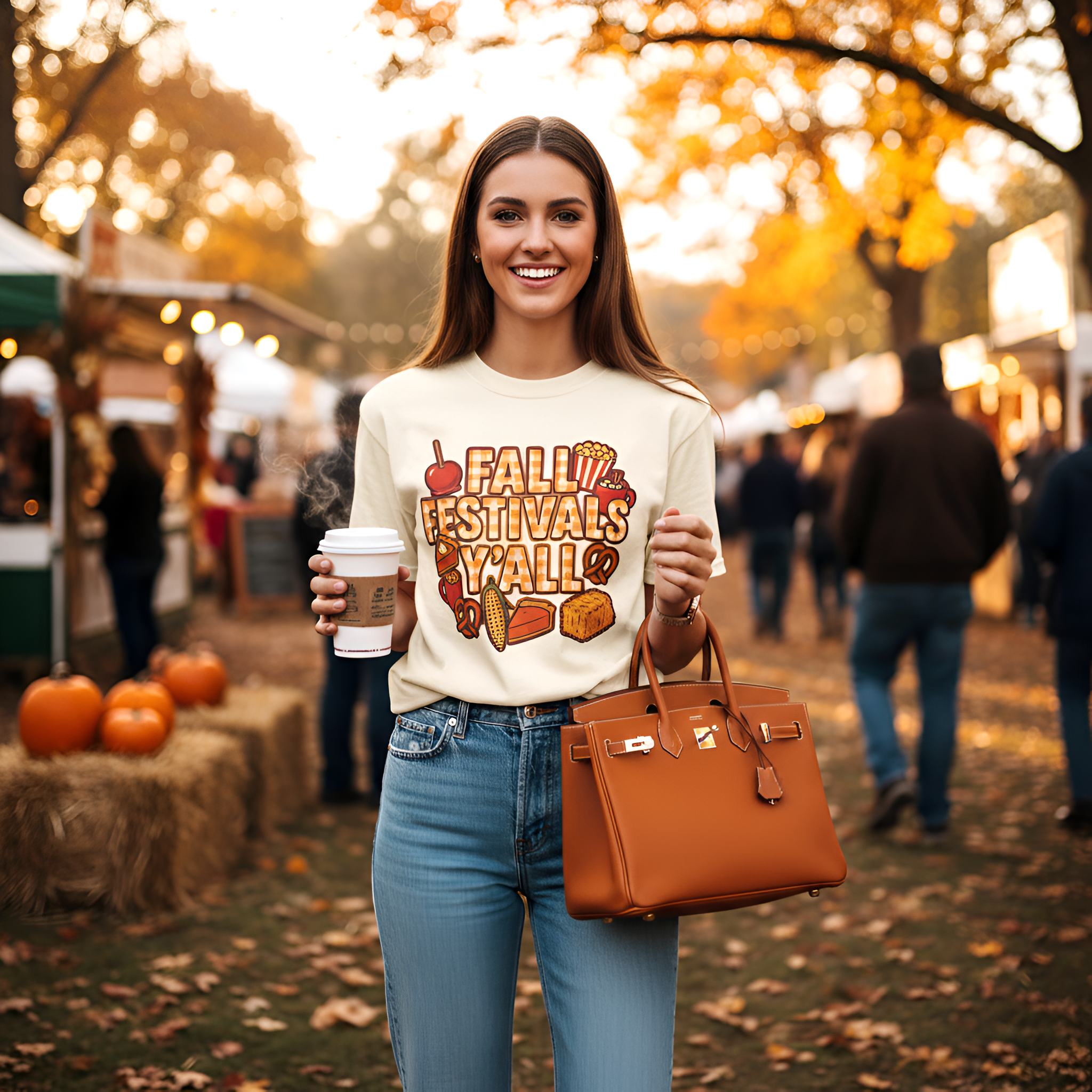 Fall Festivals Yall Shirt Cozy Fall Food Tee Gingham Autumn | Festival Shirt