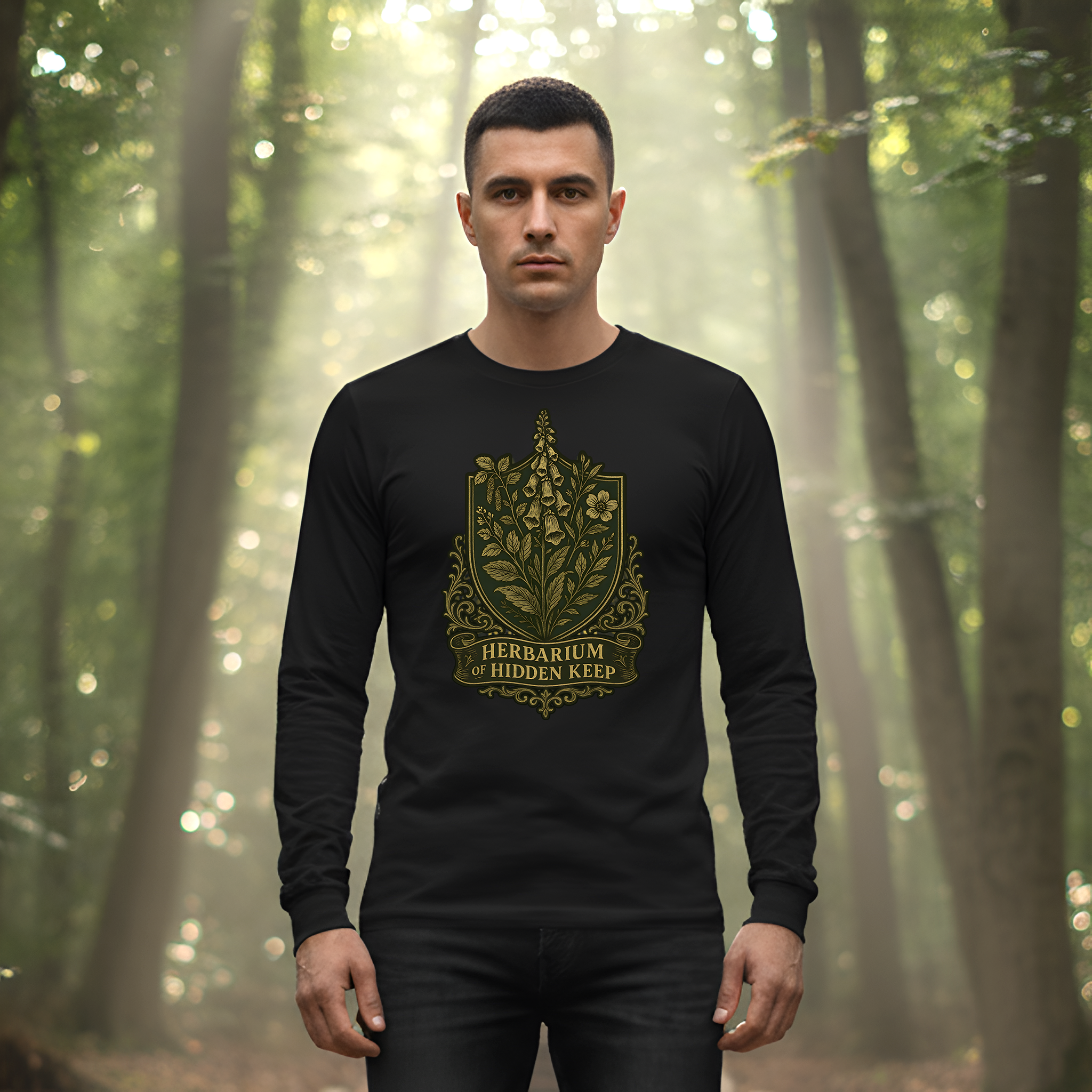 Herbarium of Hidden Keep Medieval Botanical | Castlecore Clothes Long Sleeve Shirt