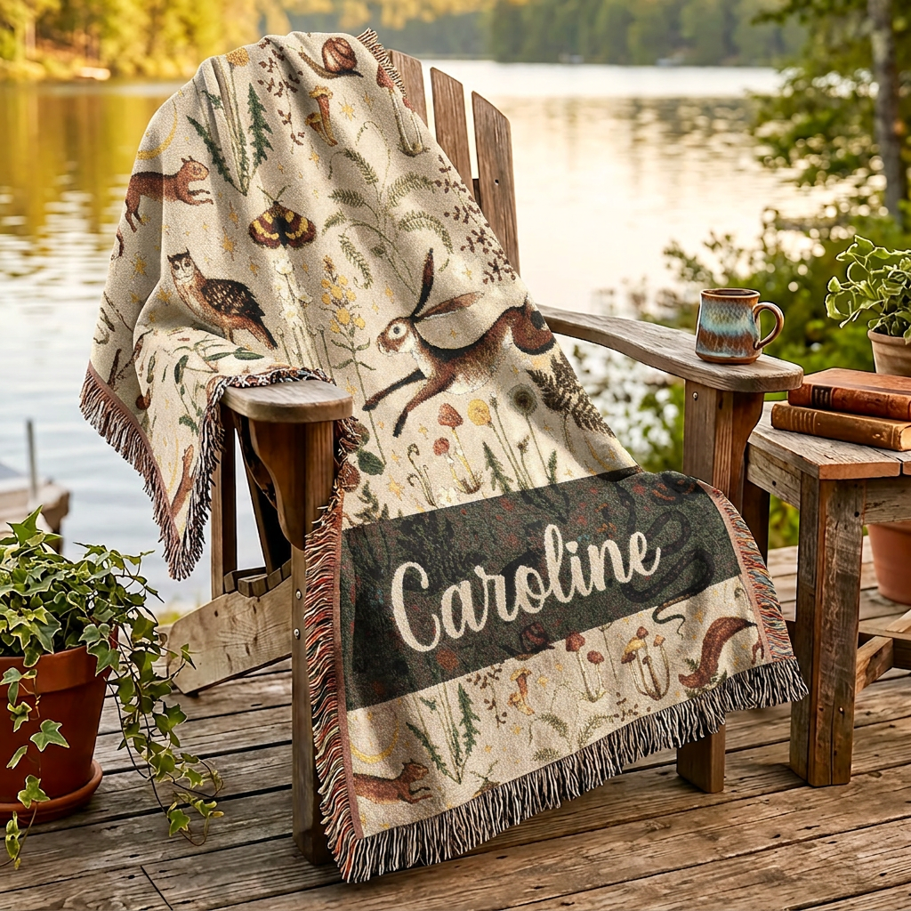 Woodland Meadow Light Woven Blanket