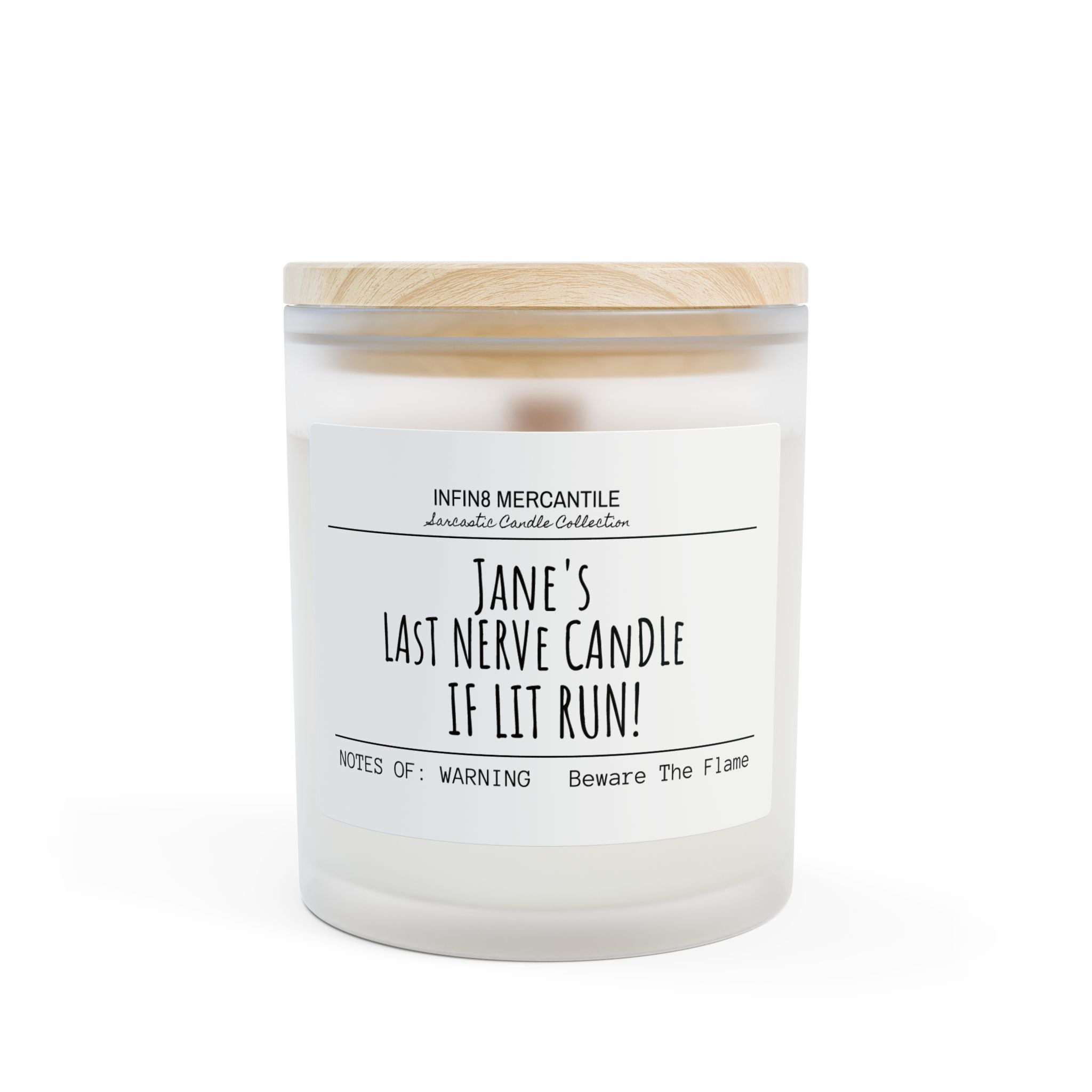 Personalized Funny Stress Relief Candle: "Stressor Removal in Progress", Wood Wick