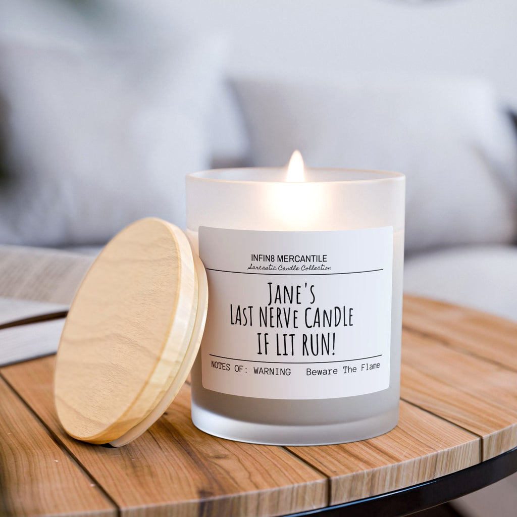 Personalized Funny Stress Relief Candle: "Stressor Removal in Progress", Wood Wick