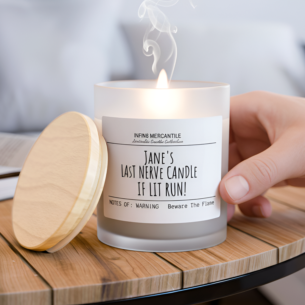 Personalized Funny Stress Relief Candle: "Stressor Removal in Progress", Wood Wick