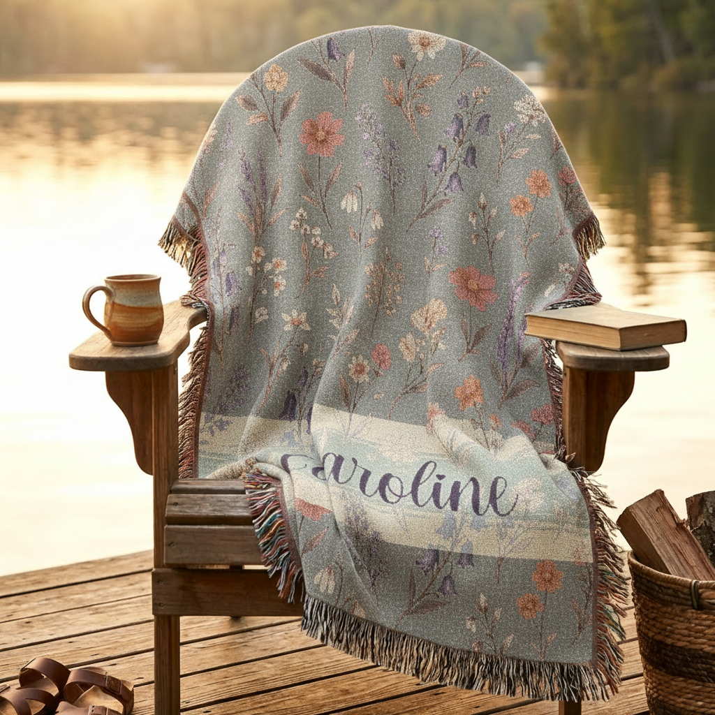 Spring Has Sprung in Morning Mist - Woven Blanket
