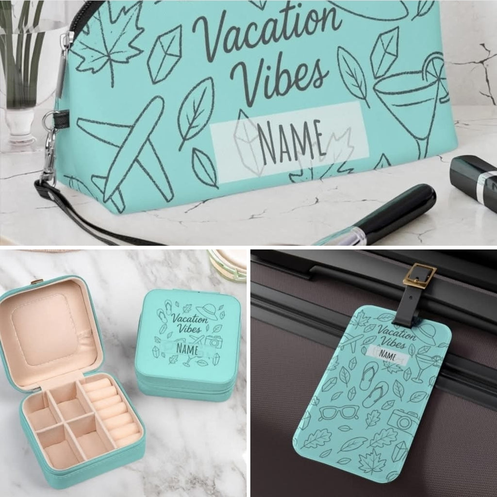 Luggage Tag Blue | Custom Travel Accessory, Personalized Suitcase Label, Bridal Gift, Cute Holiday Gift