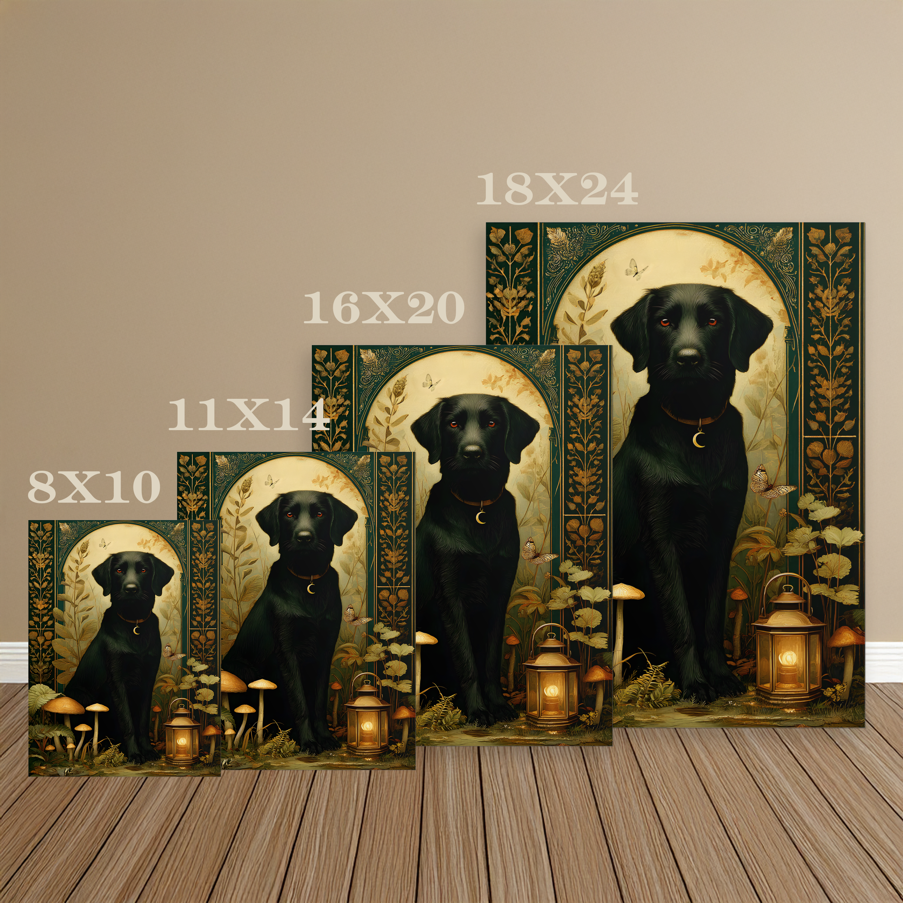 The Faithful Dog Wall Art | The Forest Guardian Collection Black Lab Print