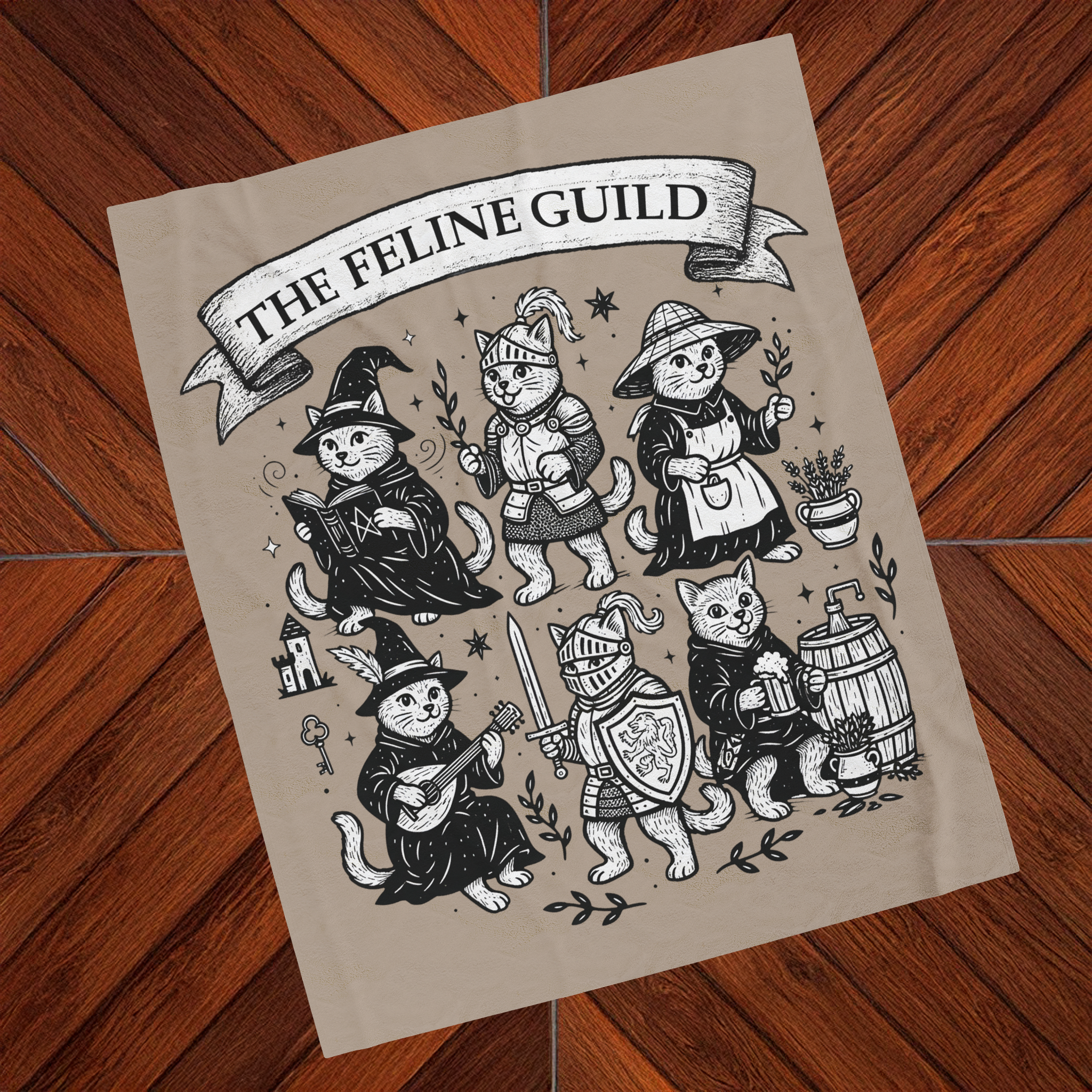 The Feline Guild Plush Blanket | Castlecore Medieval Cat Lover Throw