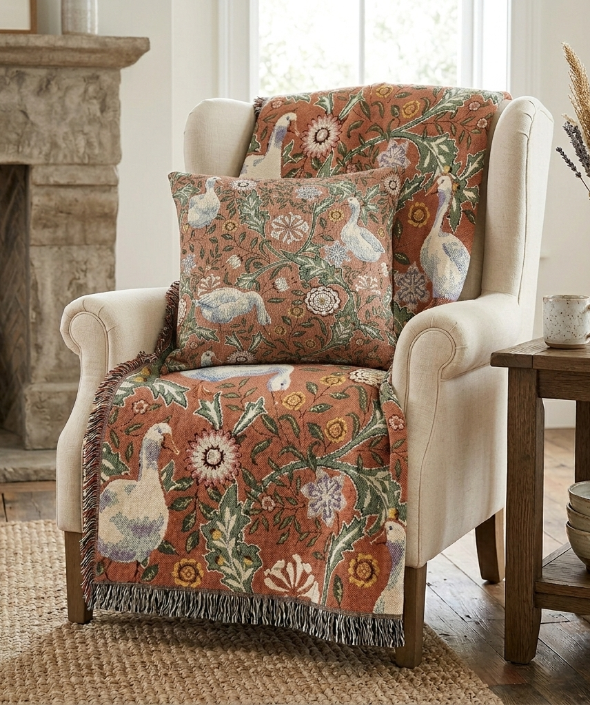 Thistle & Wing | Blush Garden Woven Pillow Printify