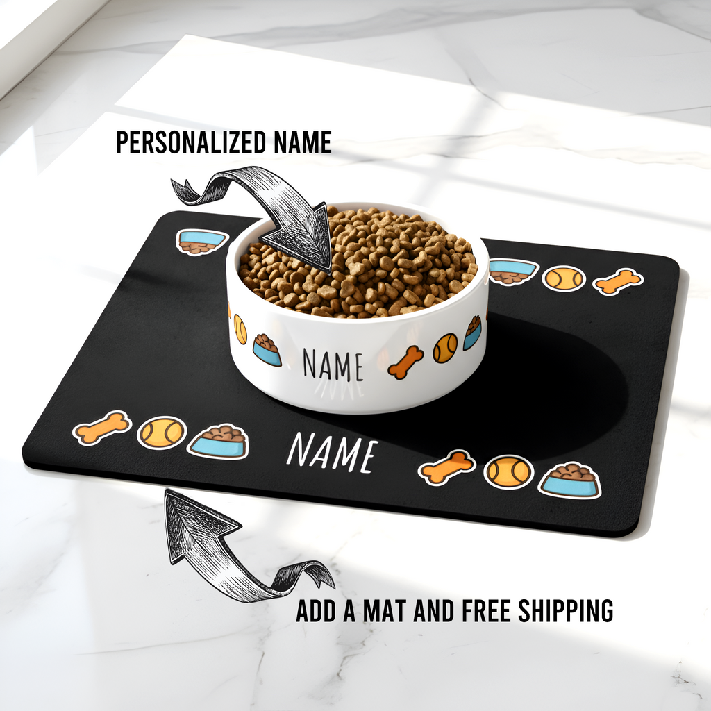 Dog Personalized Bowl | Custom Dog Food Dish with Name