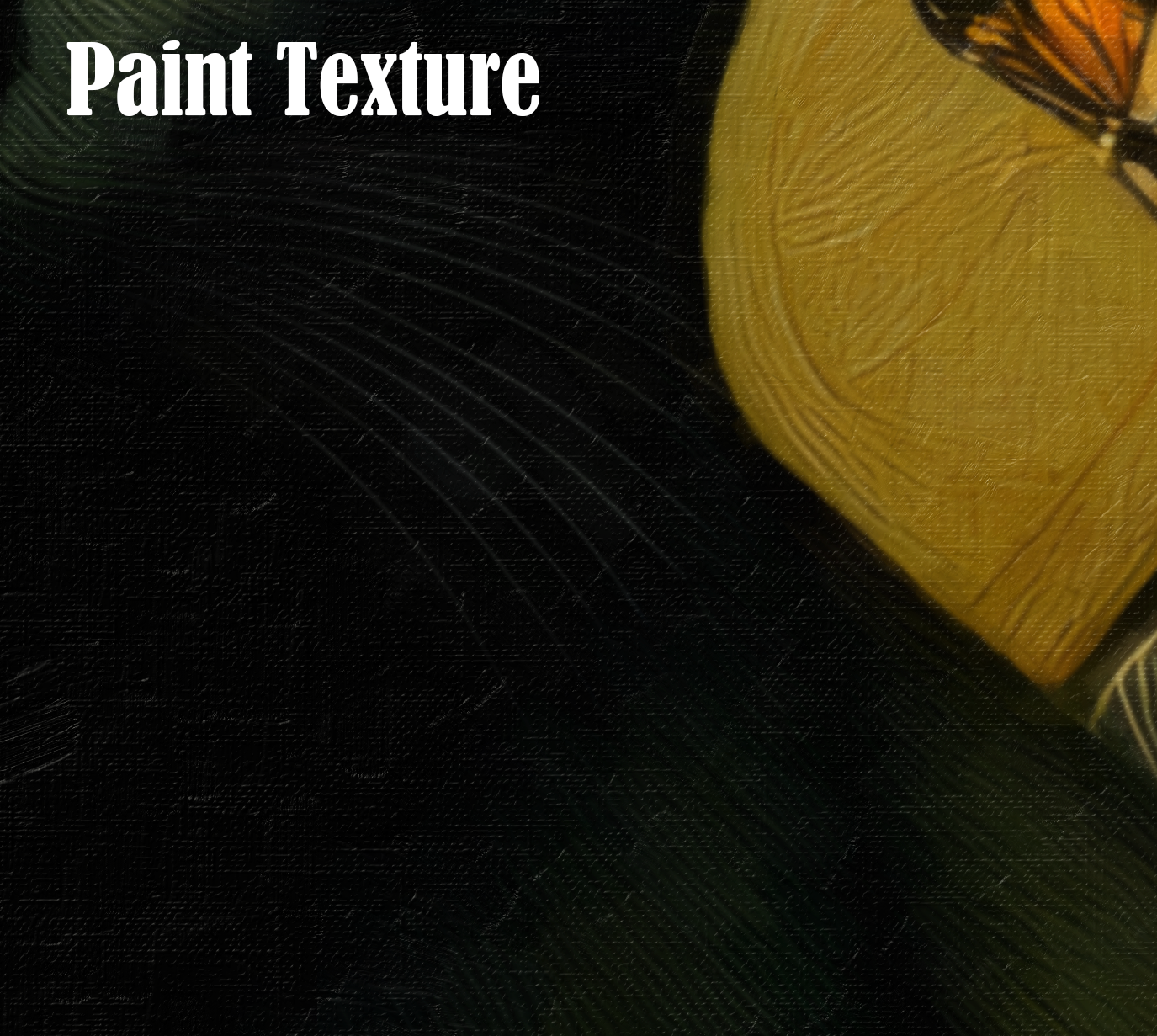 Black Cat Canvas | Forest Garden Botanical Wall Art with Painterly Texture