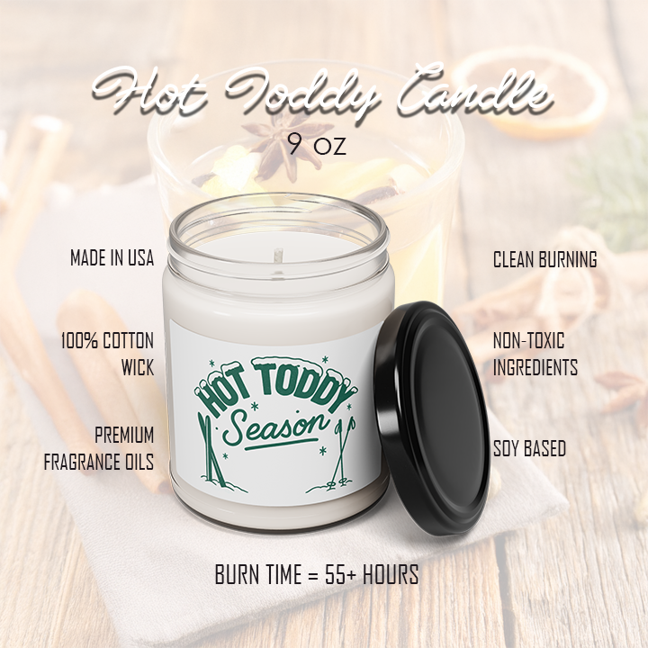 Hot Toddy Après Ski Candle | Cozy Winter Ski Lodge Scented 9oz Soy Wax Candle