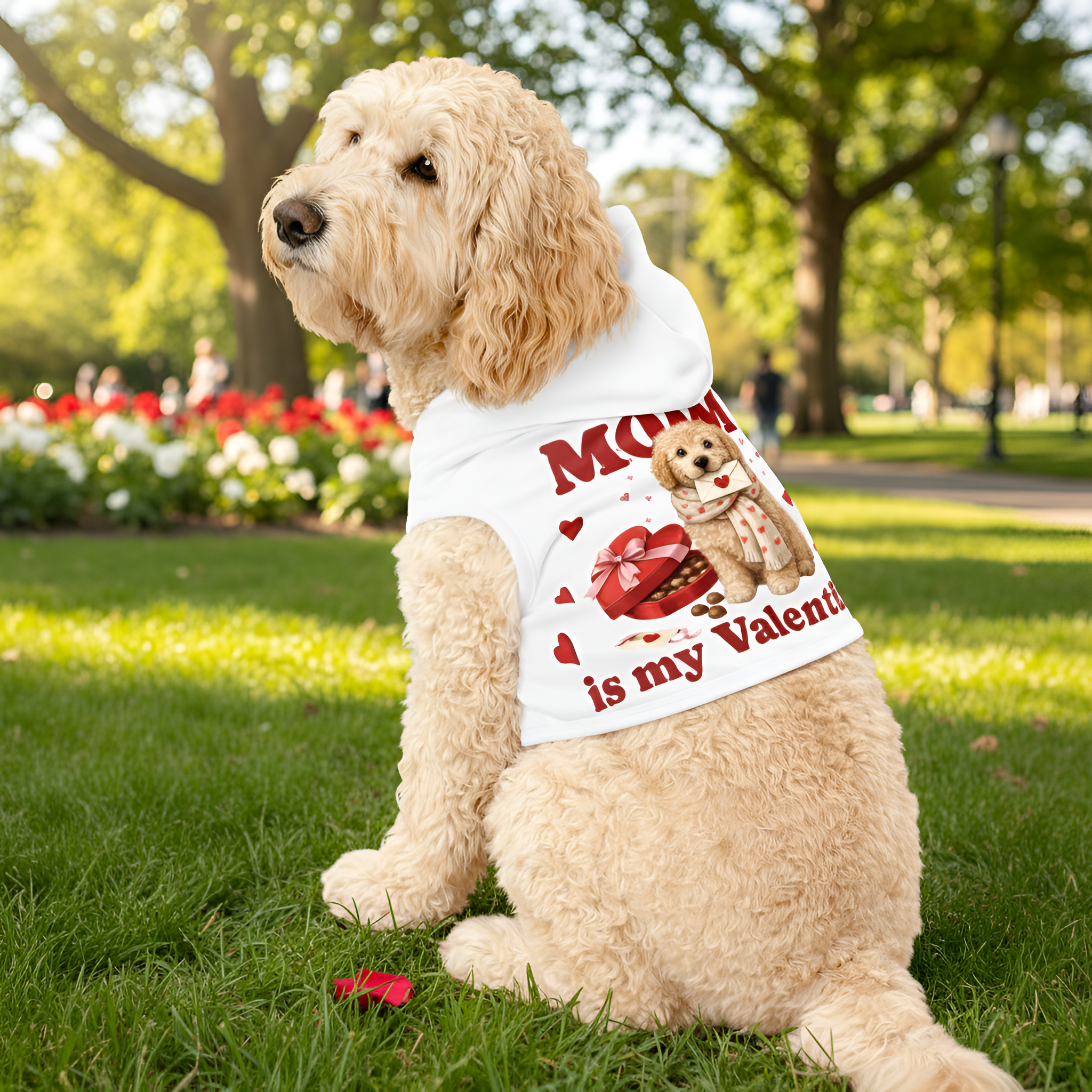 Goldendoodle Valentine Dog Hoodie | Matching Dog Hoodie for Dog Mom Set