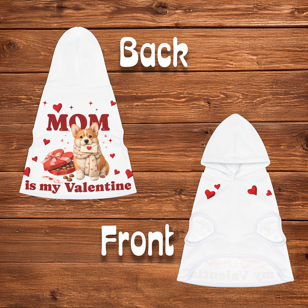 Corgi Valentine Dog Hoodie | Matching Dog Hoodie for Dog Mom Set