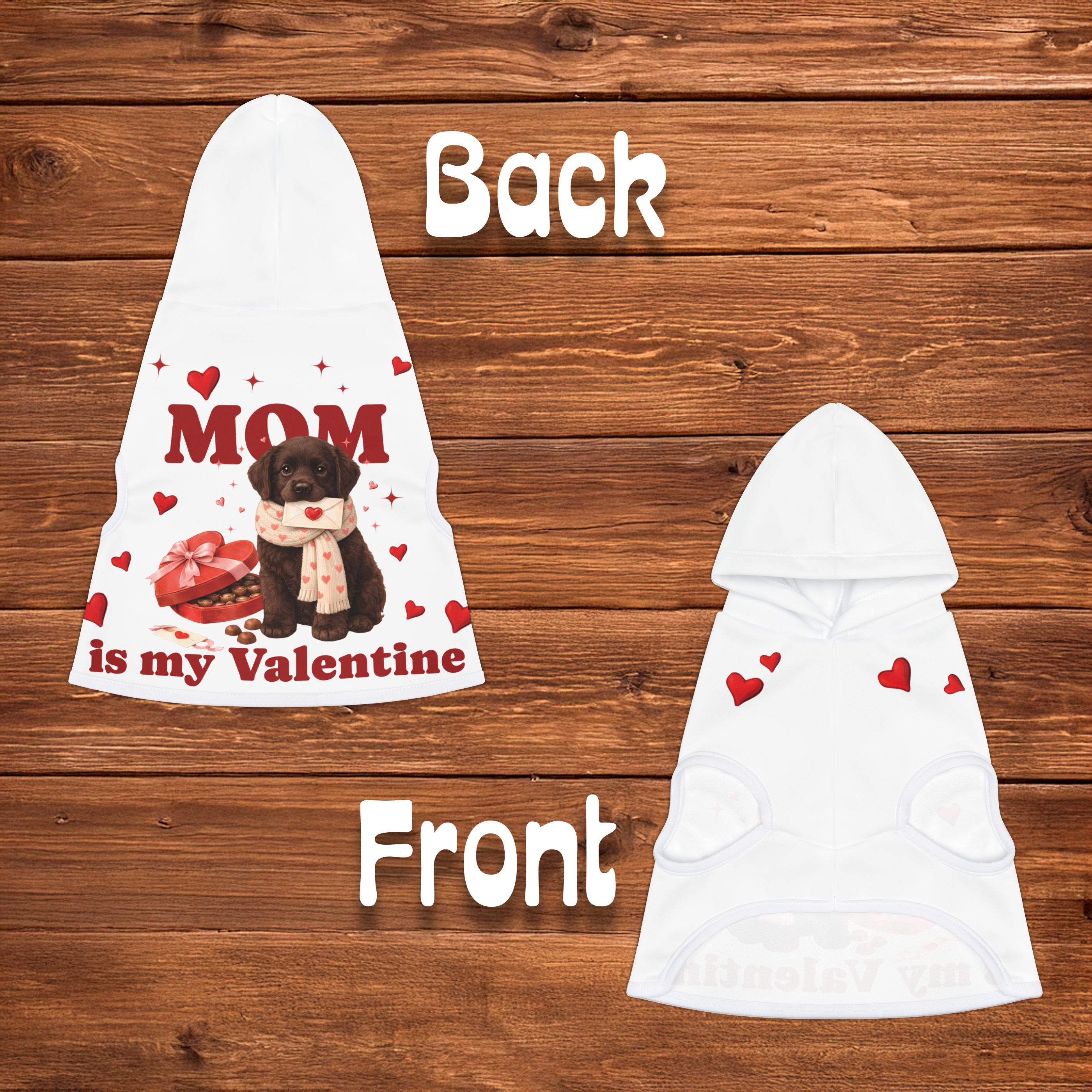 Chocolate Lab Valentine Dog Hoodie | Matching Dog Hoodie for Dog Mom Set