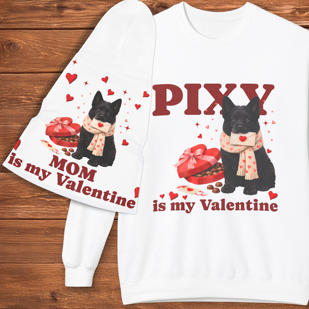 Black German Shepherd Valentine Dog Hoodie | Matching Dog Hoodie for Dog Mom Set