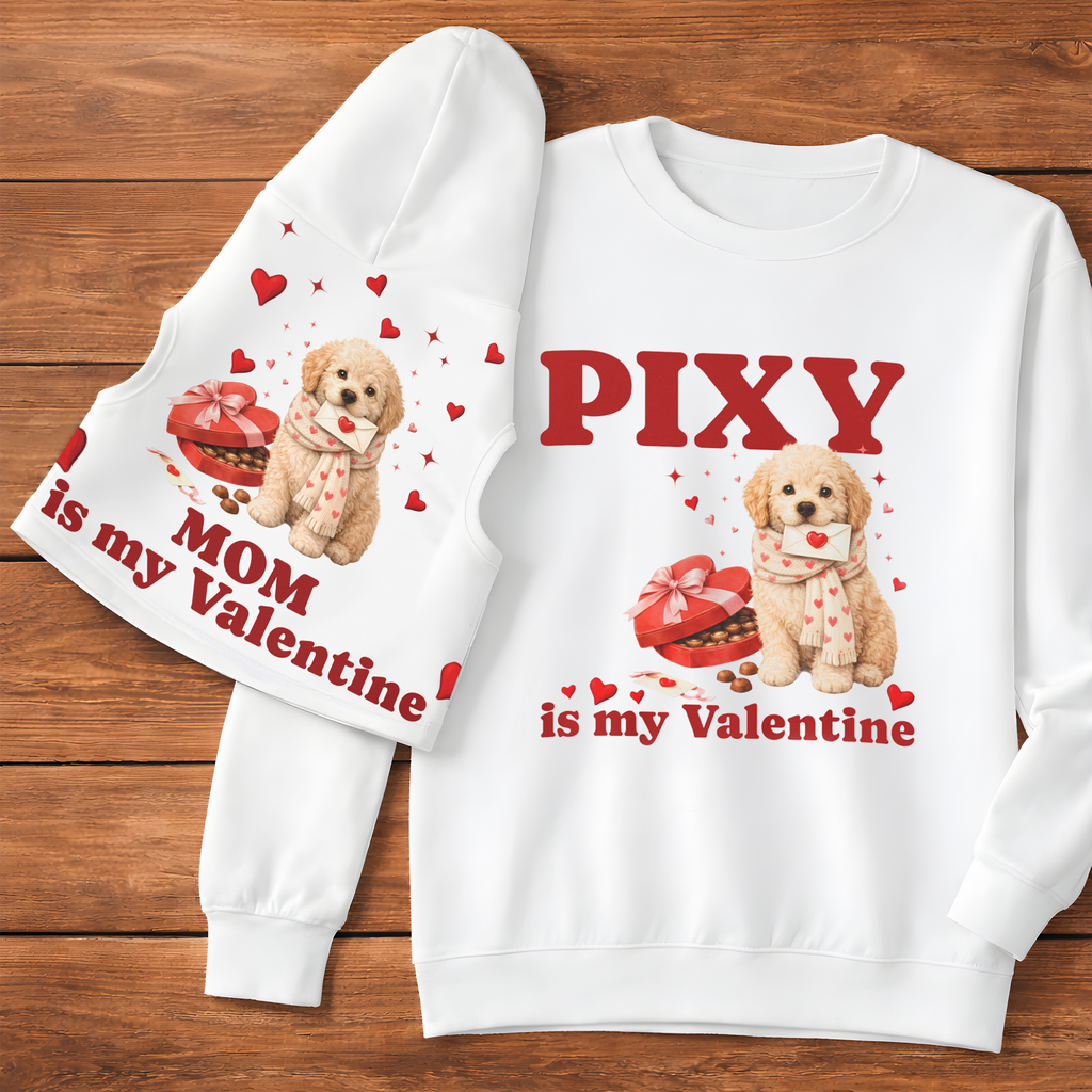 Labradoodle Valentine Dog Hoodie | Matching Dog Hoodie for Dog Mom Set