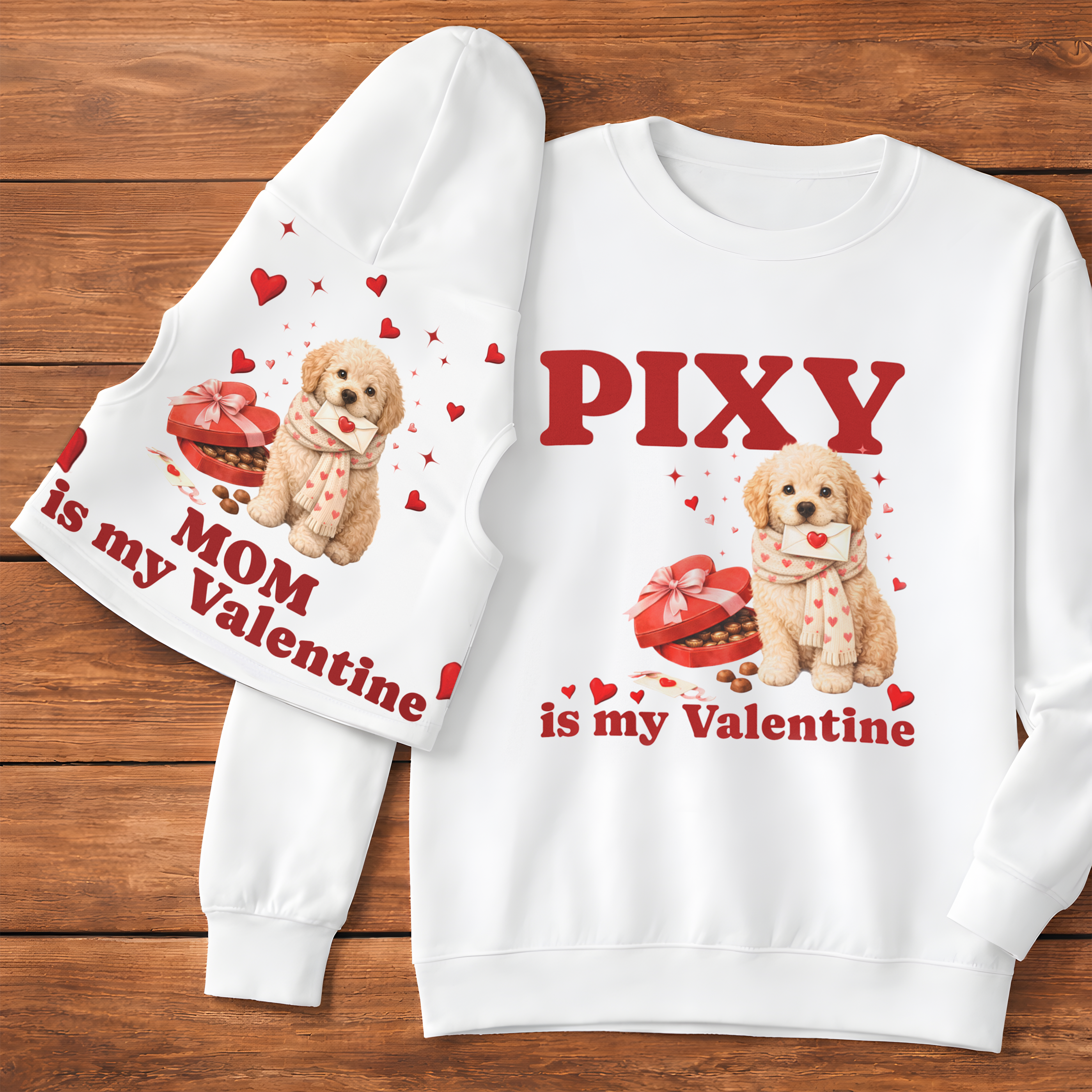 Labradoodle Valentine Dog Hoodie | Matching Dog Hoodie for Dog Mom Set