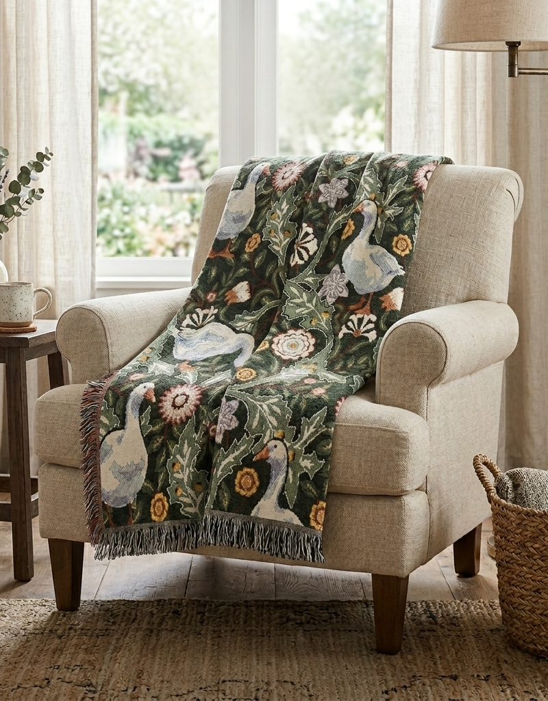 Thistle & Wing | Verdant Bloom Woven Blanket Printify