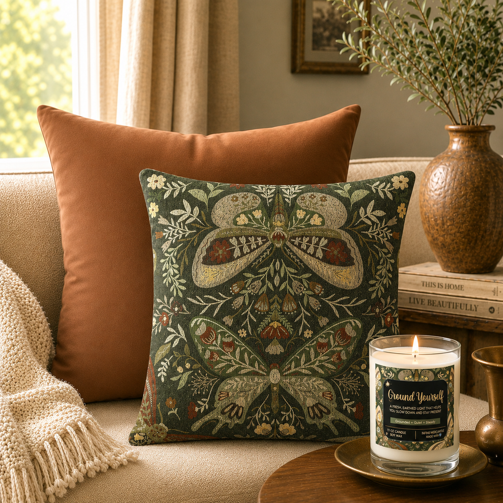 Moth Botanica | Verdant Meadow Layering Pillow Printify