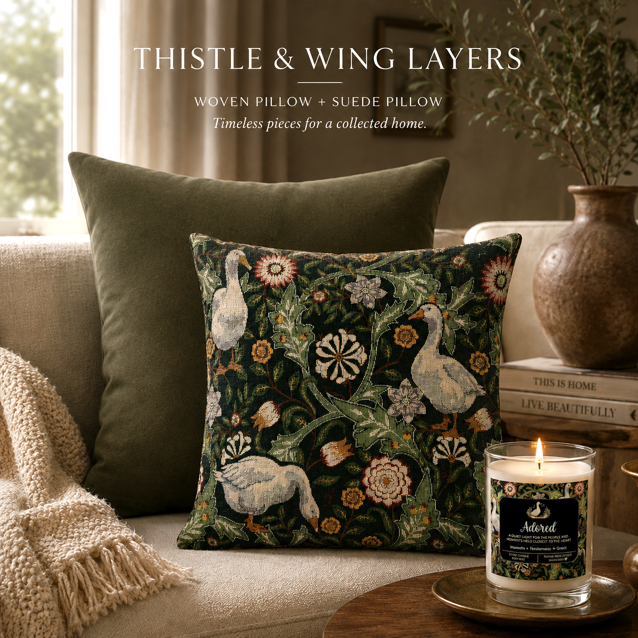 Thistle & Wing | Indigo Bloom Layering Pillow Printify