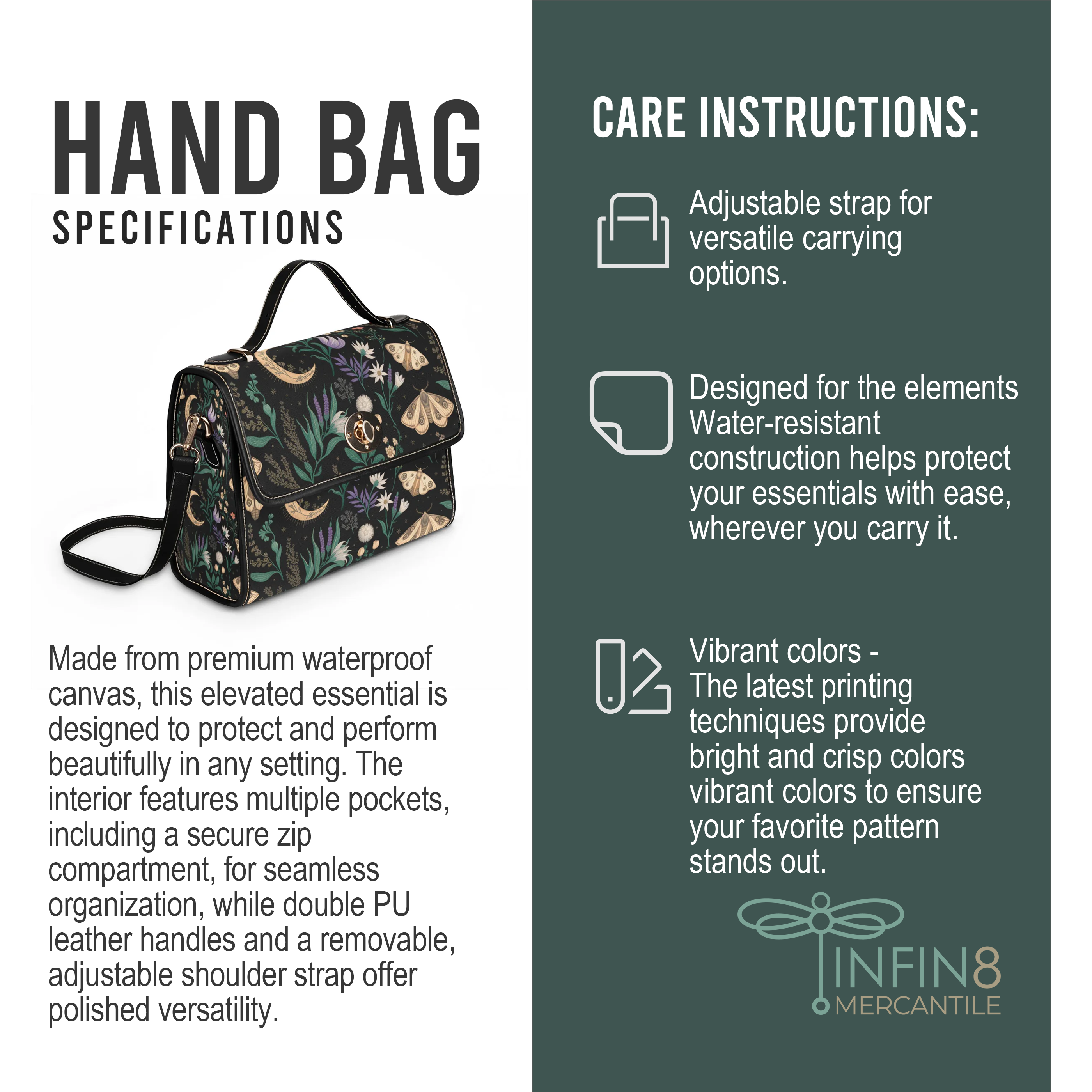 Midnight Woodland | Reverie Handbag Infin8 Mercantile