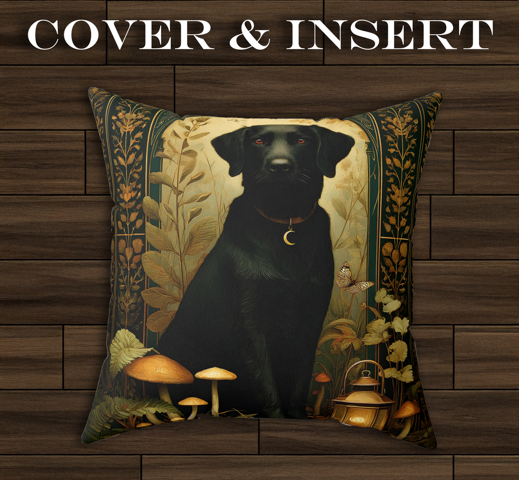 The Faithful Dog Pillow | The Forest Garden Collection Black Lab Cushion