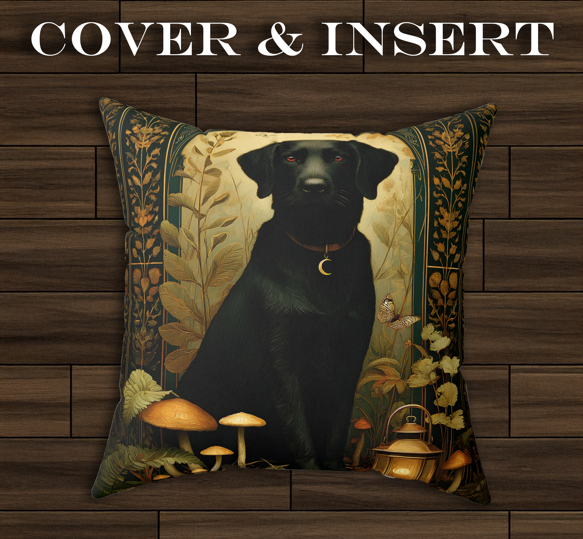 The Faithful Dog Pillow | The Forest Garden Collection Black Lab Cushion