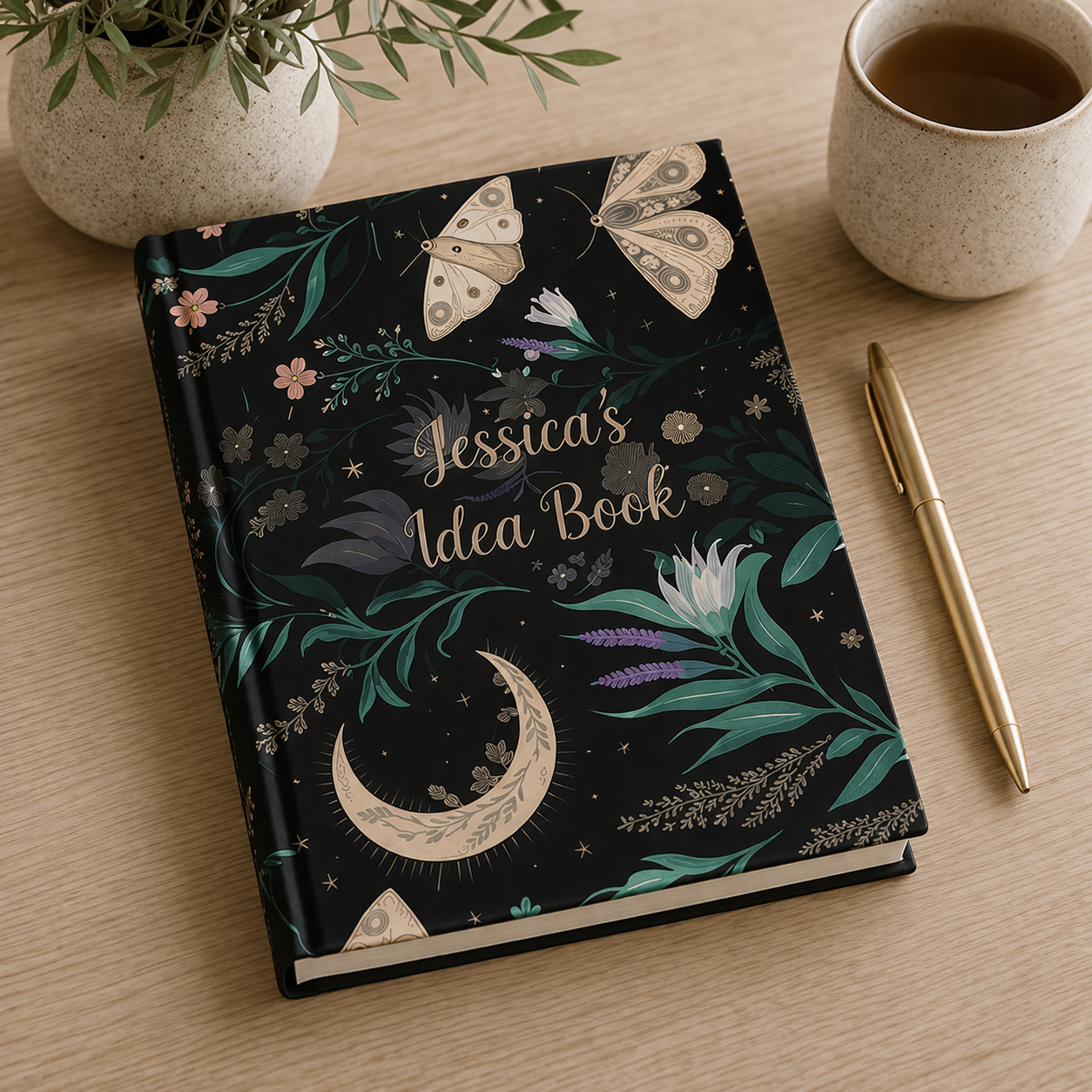 Celestial Moth Personalized Idea Journal