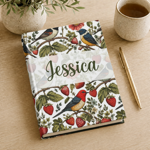 Strawberry Meadow Custom Name Journal