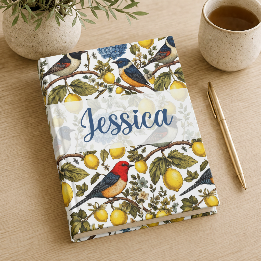 Garden Songbird | Lemon Hydrangea Journal Printify