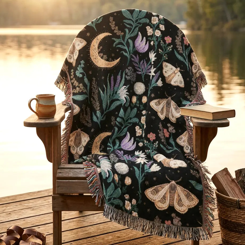 Celestial Moth Blooms | Woven Blanket – Infin8 Mercantile