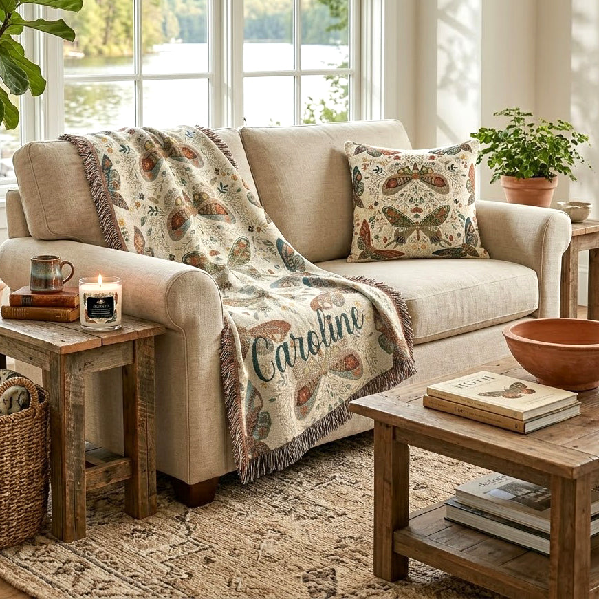 Moth Botanica | Wildflower Garden Woven Blanket Printify