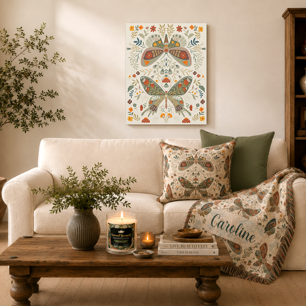 Moth Botanica | Wildflower Garden Wall Art Canvas Printify