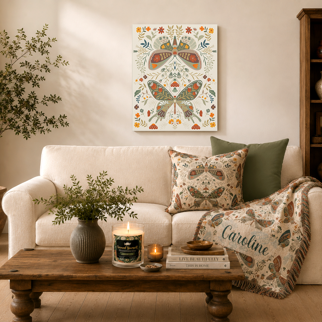 Moth Botanica | Wildflower Garden Wall Art Canvas Printify
