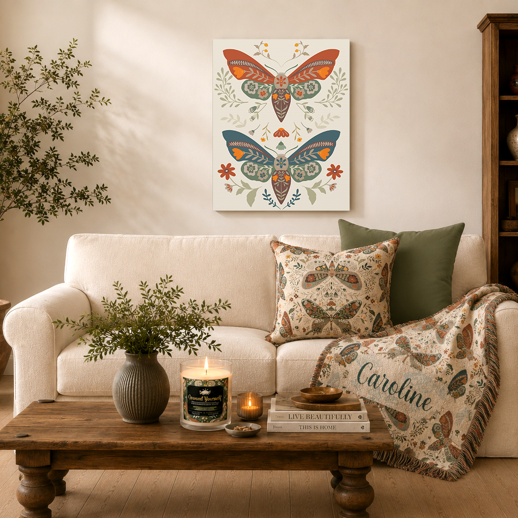 Moth Botanica | Wildflower Garden Wall Art Canvas Printify