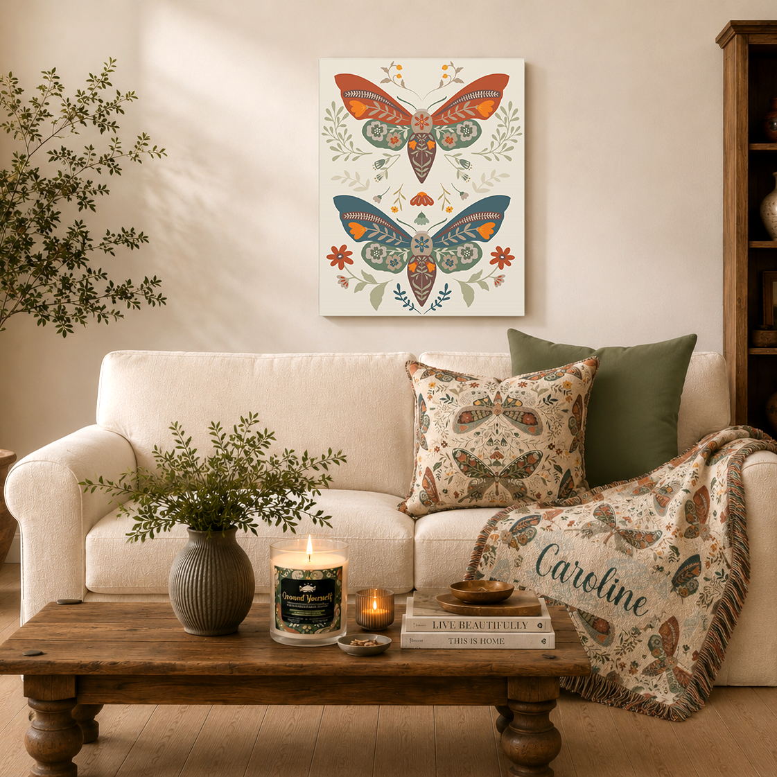 Moth Botanica | Wildflower Garden Wall Art Canvas Printify