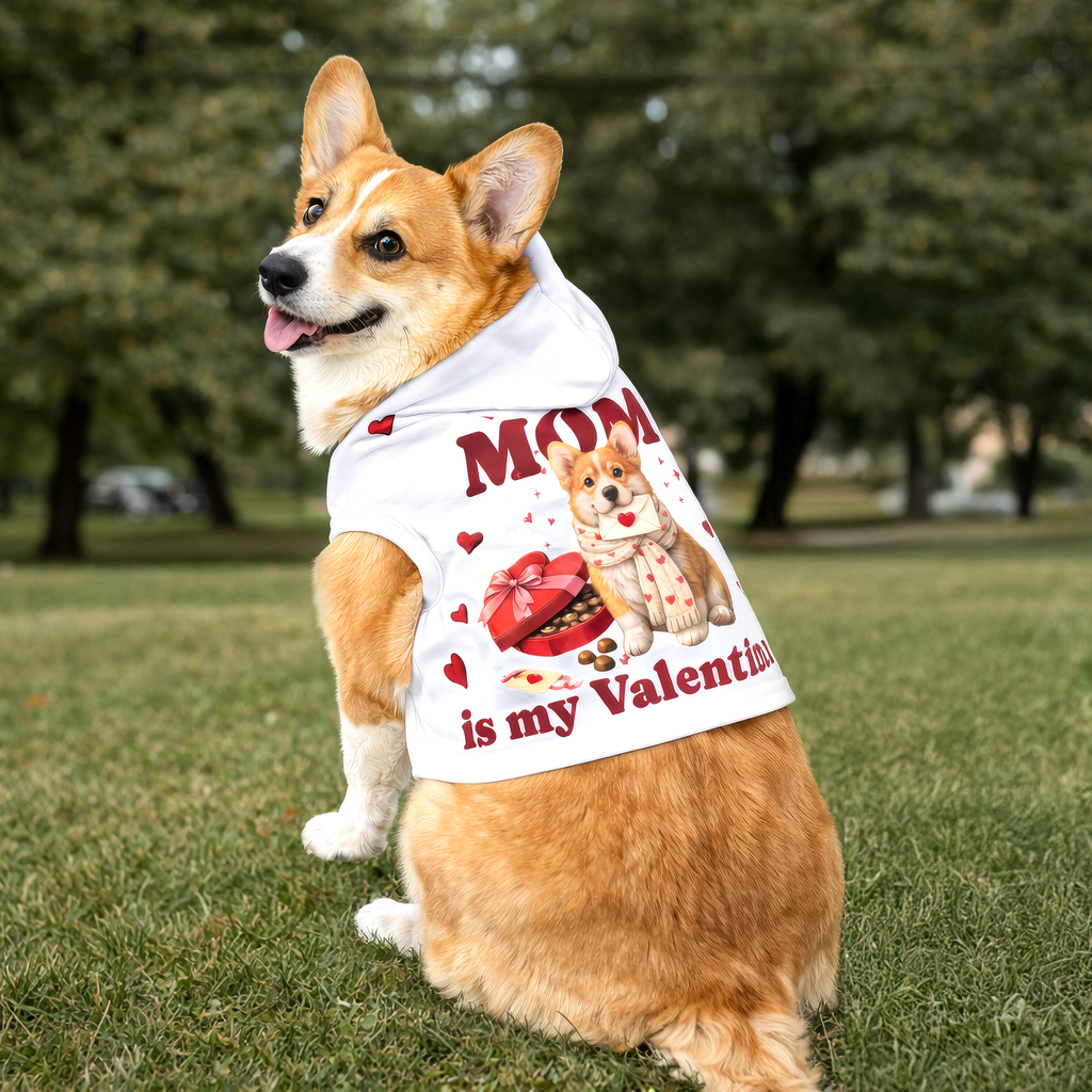 Corgi Valentine Dog Hoodie | Matching Dog Hoodie for Dog Mom Set