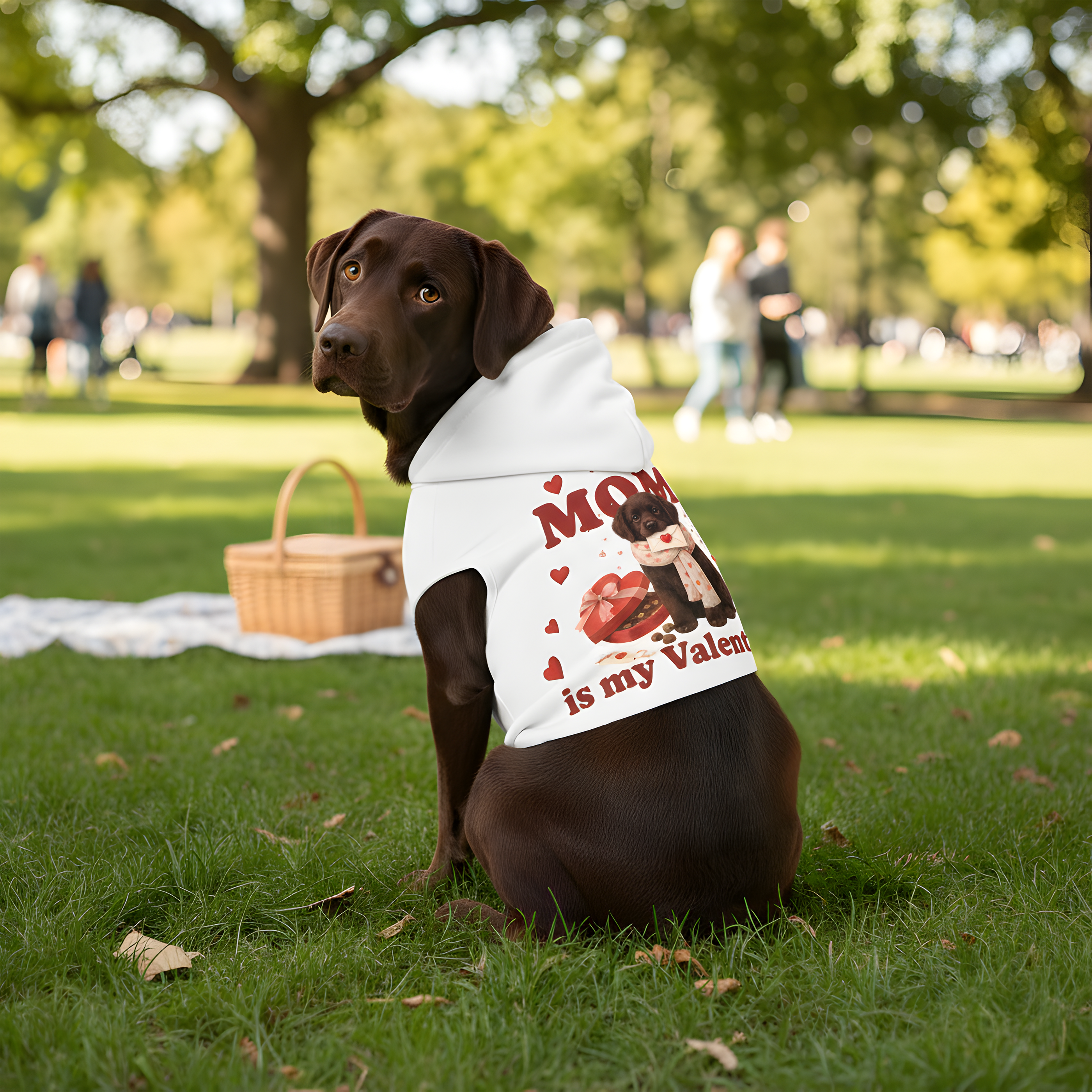 Chocolate Lab Valentine Dog Hoodie | Matching Dog Hoodie for Dog Mom Set