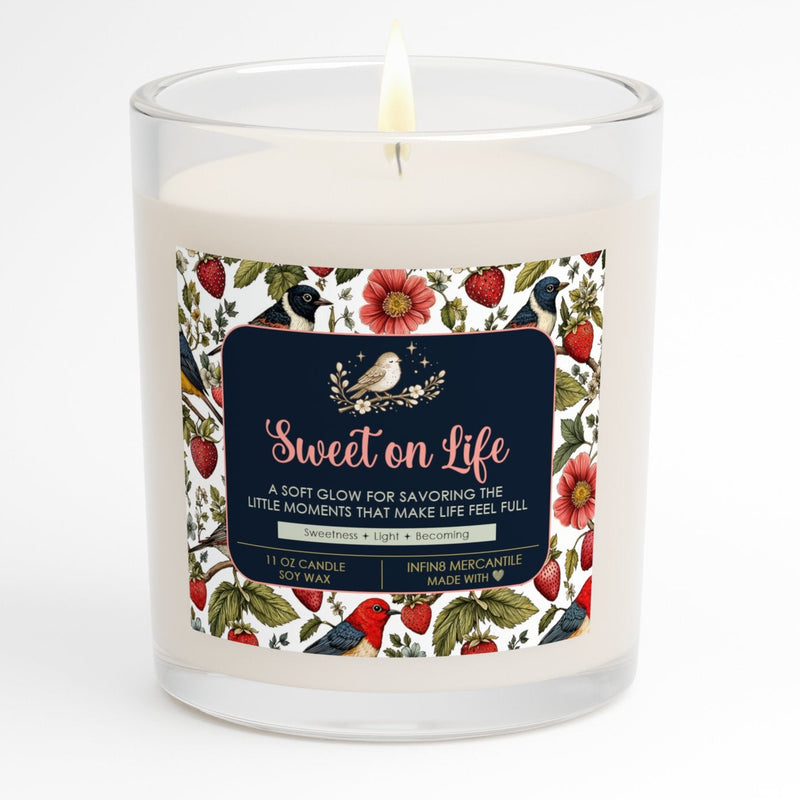 Garden Songbird Strawberry Meadow Calm Glow Candle Set