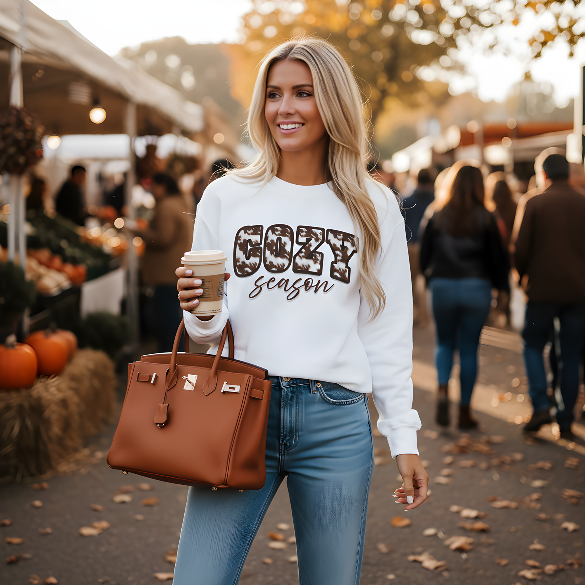 Cozy Season Cowhide Sweatshirt