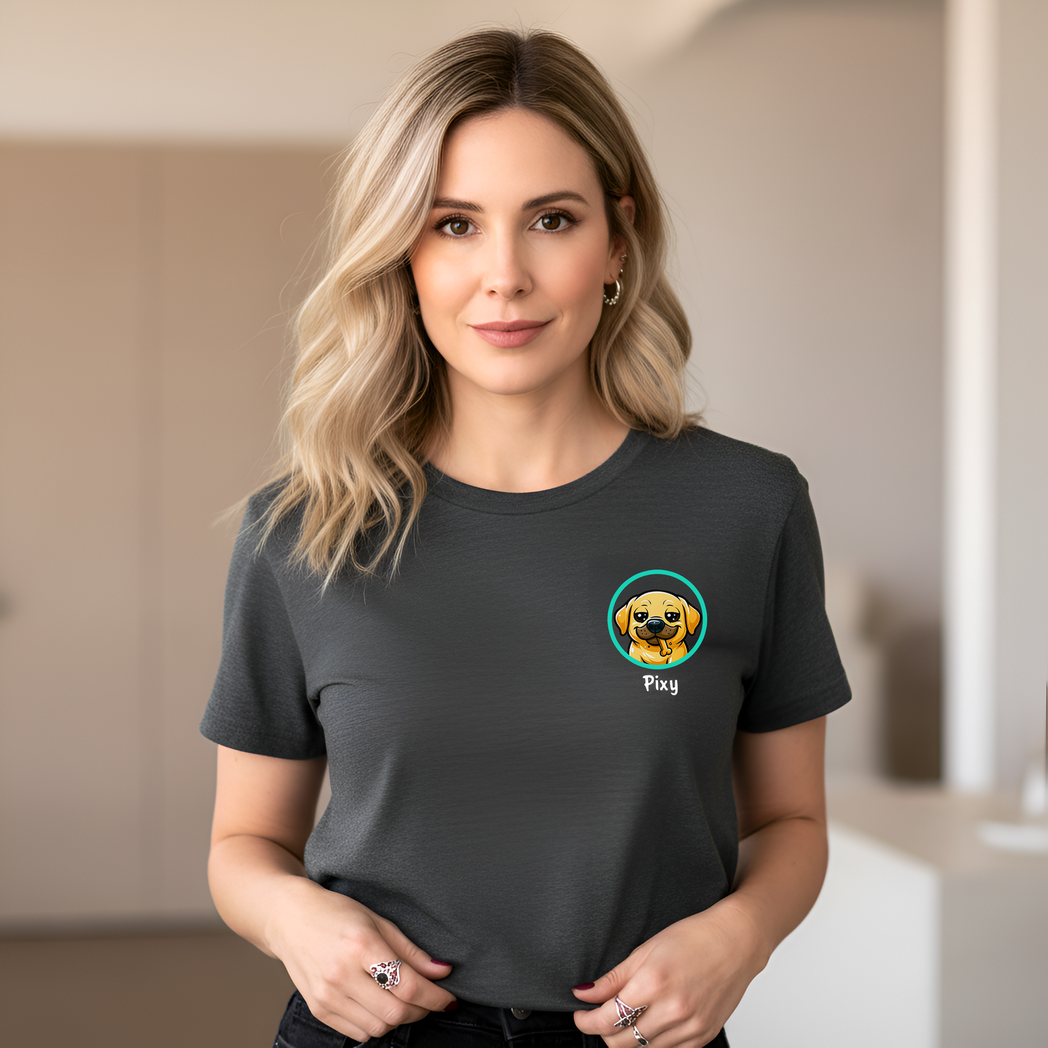 Dog Personalized Yellow Lab Lover T-Shirt | Drunk With Power Funny Dog Tee with Front & Back Print