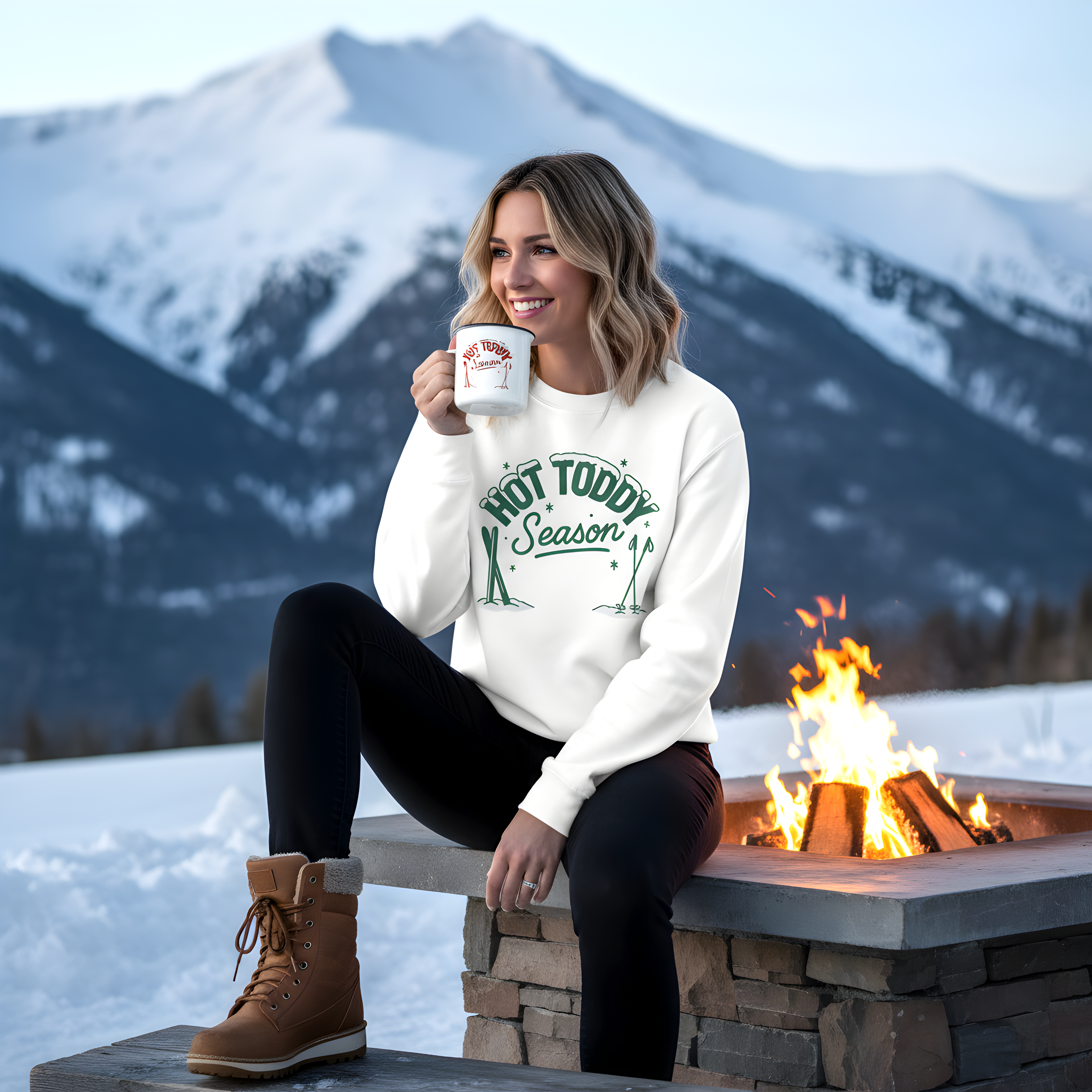 Hot Toddy Season Enamel Cup | Cozy Holiday Camping & Ski Gift