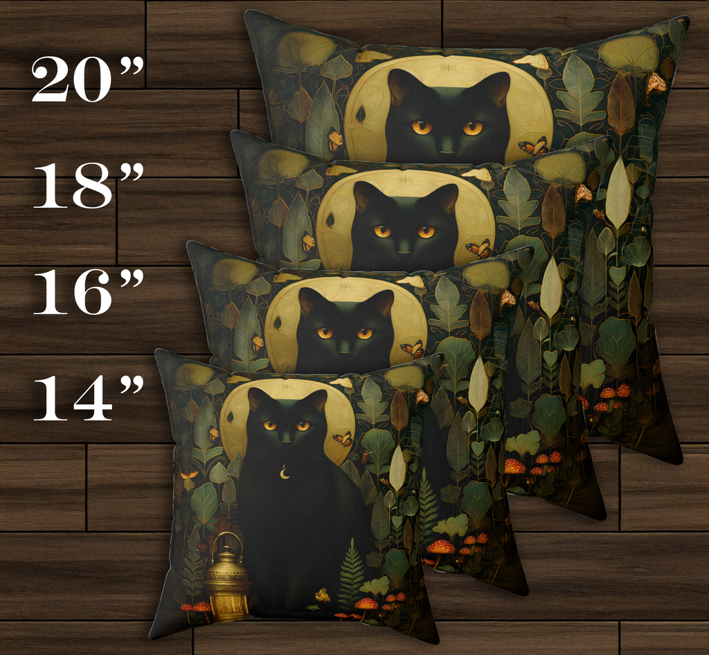 The Watchful Cat Pillow | The Forest Garden Throw Pillow for Cat Lovers