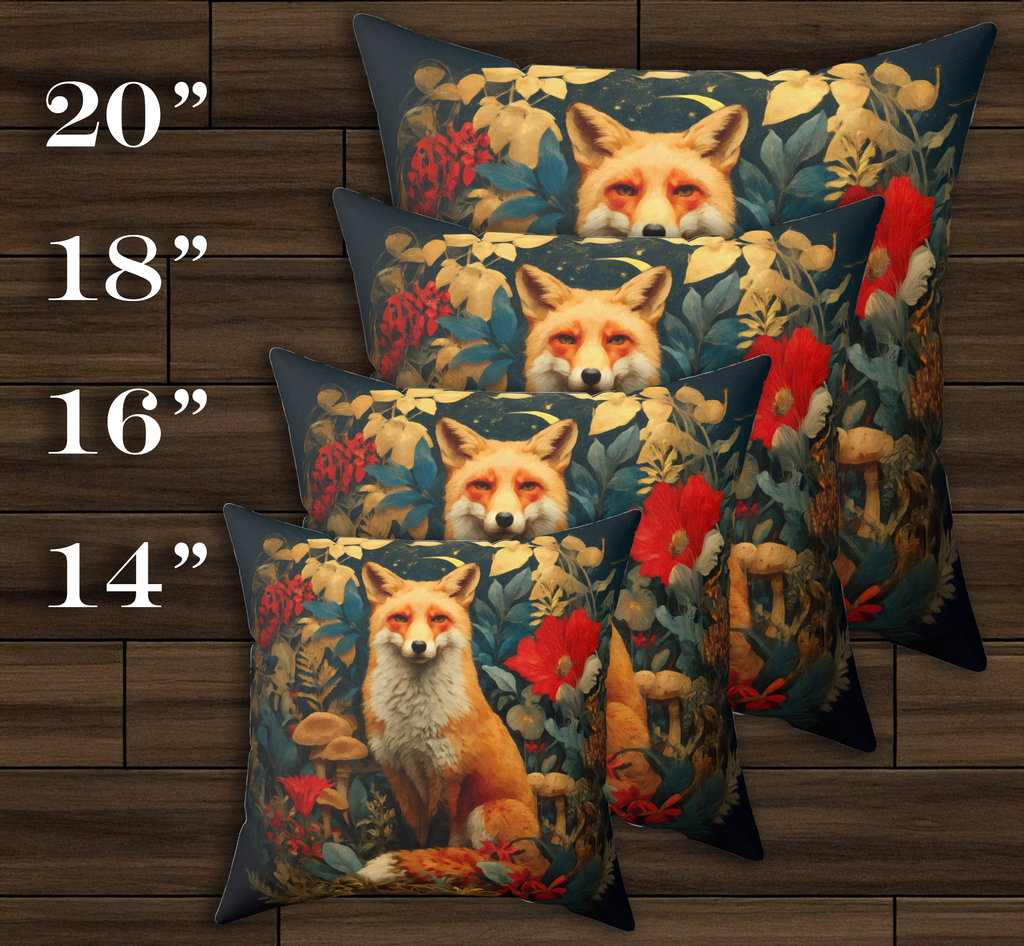Red Fox Woodland Accent Pillow | Cozy Luxury Forest Decor Cushion