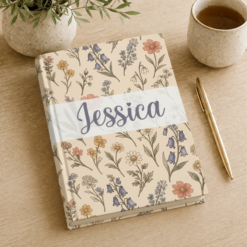 Spring Has Sprung In Warm Linen Custom Name Journal