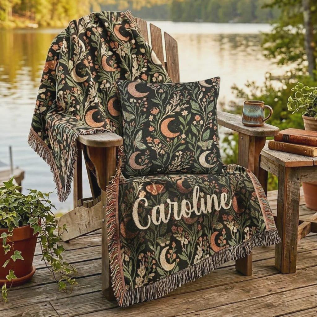 Lunar Moth | Garden Woven Blanket