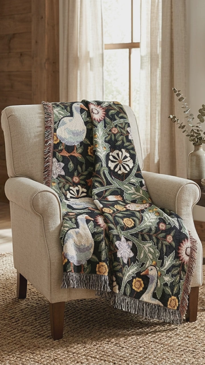 Thistle & Wing | Indigo Bloom Woven Pillow