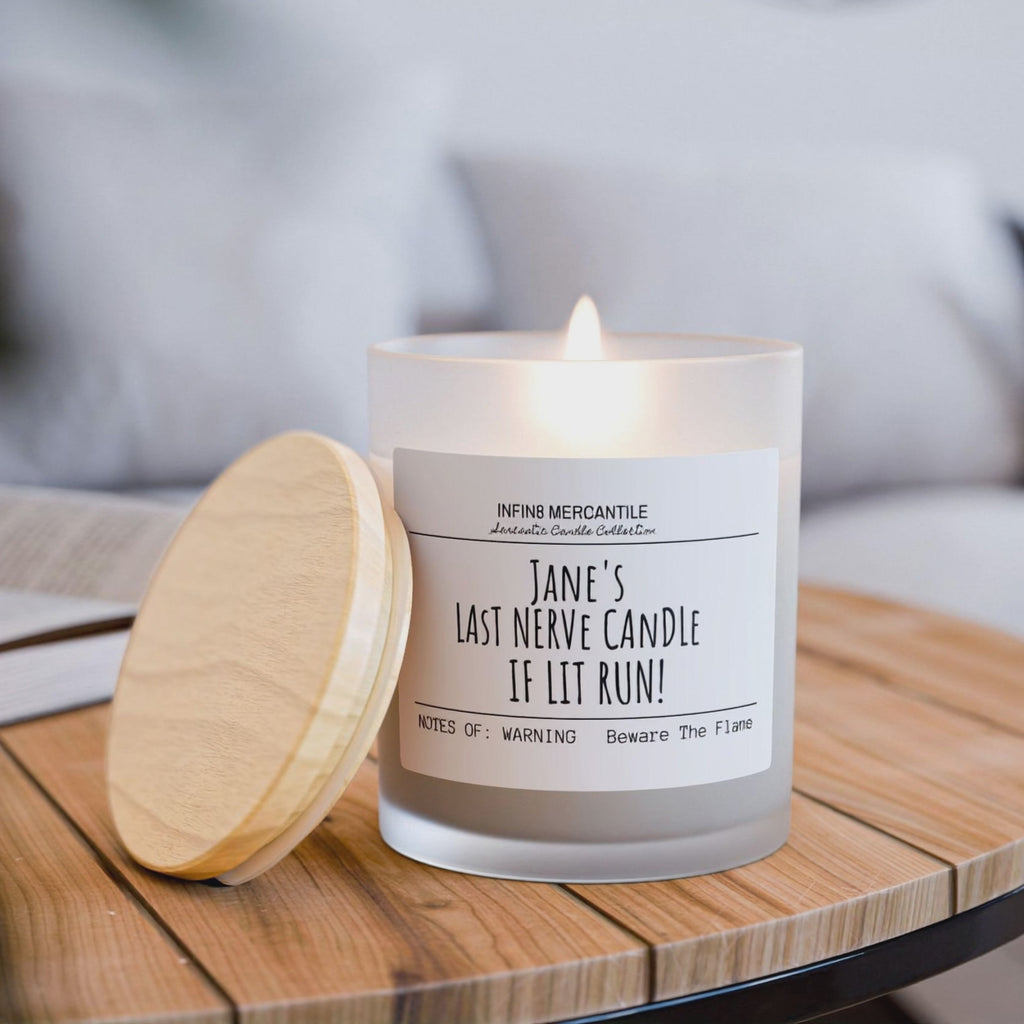 Personalized Funny Stress Relief Candle: "Stressor Removal in Progress", Wood Wick