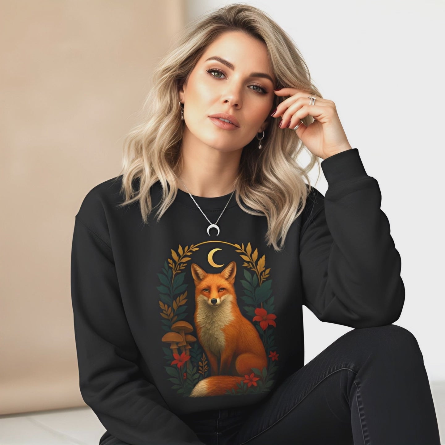 Woodland Red Fox Pullover | Woodland Creatures Sweatshirt for Nature Lovers